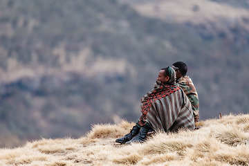 Image showing park scout with rifle in Simien Mountain, Ethiopia