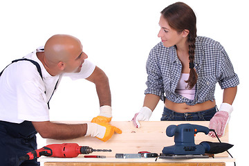 Image showing construction workers at work 