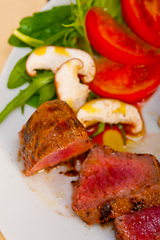 Image showing beef filet mignon grilled with vegetables