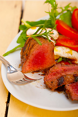 Image showing beef filet mignon grilled with vegetables