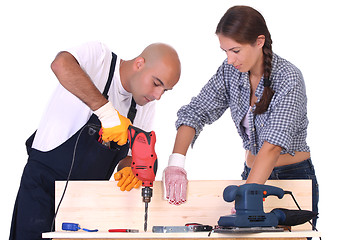 Image showing construction workers at work 