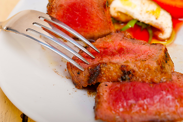 Image showing beef filet mignon grilled with vegetables