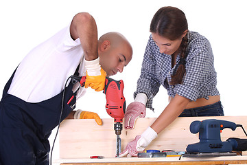 Image showing construction workers at work 