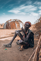 Image showing man from the African tribe Dasanesh, Omorate, Omo Valley, Ethiopia