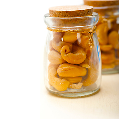 Image showing cashew nuts on a glass jar