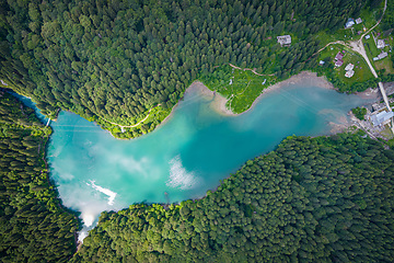 Image showing Hydroelectric dam and reservoir lake