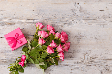 Image showing Bouquet of pink roses