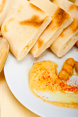 Image showing Hummus with pita bread