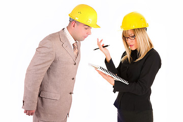 Image showing angry businesswoman and architect