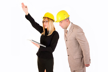 Image showing angry businesswoman and architect