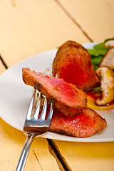 Image showing beef filet mignon grilled with vegetables