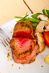 Image showing beef filet mignon grilled with vegetables