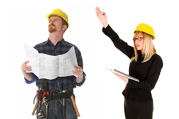Image showing construction worker and architect 