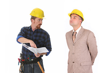 Image showing construction worker and architect 