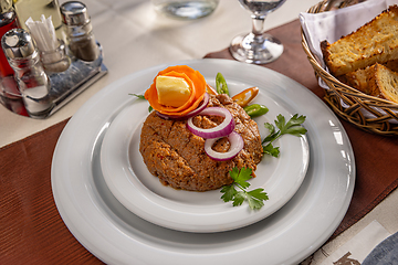 Image showing Gourmet tartar raw from beef fillet