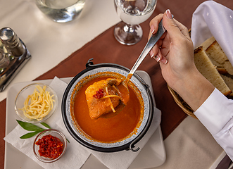 Image showing Traditional Hungarian fish soup