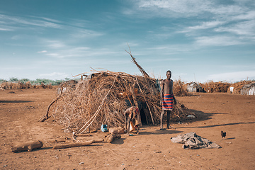 Image showing man from the African tribe Dasanesh, Omorate, Omo Valley, Ethiopia