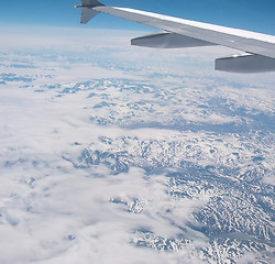 Image showing Mountains from plane