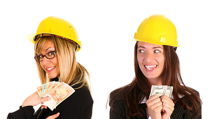 Image showing two businesswoman with with earnings