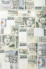 Image showing czech banknotes crowns, money concept crisis