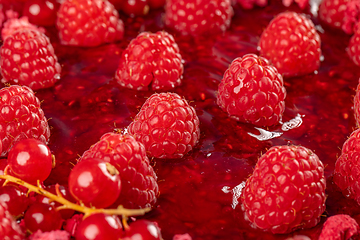 Image showing Close up of raspberry jelly l