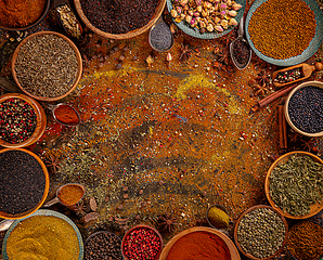 Image showing Various spices in a bowls.