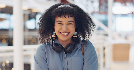 Image showing adventure, african, african american, audio, black, black person, black woman, break, casual, commute, excited, face, female, free, freedom, fun, girl, happiness, happy, happy woman, head, headphone,