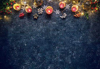 Image showing Christmas background with festive decoration