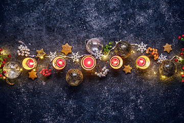 Image showing Flat lay of Christmas background