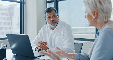 Image showing Senior woman, leader and team collaboration with documents planning marketing strategy, sales management and goals target support. Business people, teamwork and mature woman leadership with reports