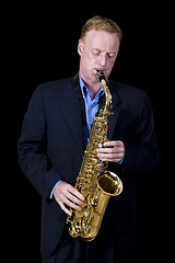 Image showing jazz musician playing saxophone
