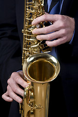 Image showing jazz musician playing saxophone