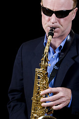 Image showing jazz musician playing saxophone