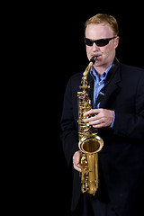 Image showing jazz musician playing saxophone