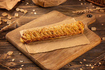 Image showing Apple strudel with cinnamon