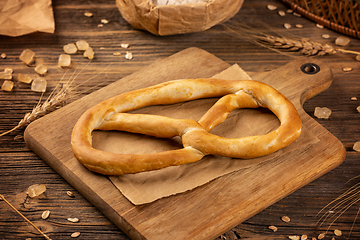 Image showing Freshly baked pretzel