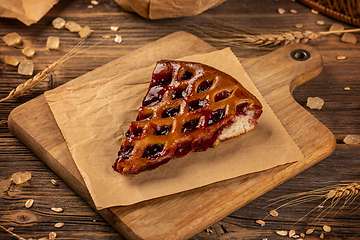 Image showing Tasty homemade cherry pie