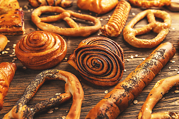 Image showing Freshly baked chocolatey cocoa swirls