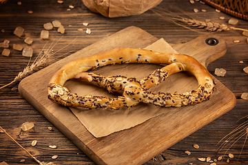 Image showing Freshly baked pretzel