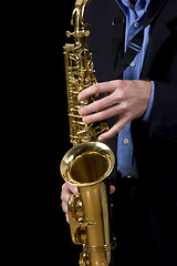 Image showing jazz musician playing saxophone