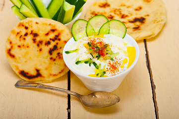 Image showing Arab middle east goat yogurt and cucumber salad