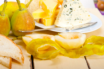 Image showing fresh pears and cheese