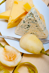 Image showing fresh pears and cheese