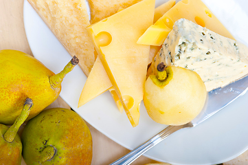 Image showing fresh pears and cheese