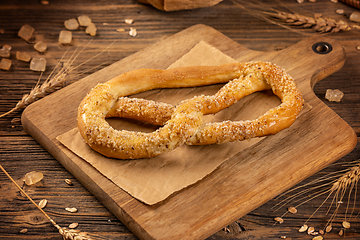 Image showing Freshly baked sweet pretzel