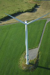 Image showing Overview of a lonely  wind turbine