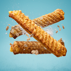 Image showing Delicious apple strudel with cinnamon