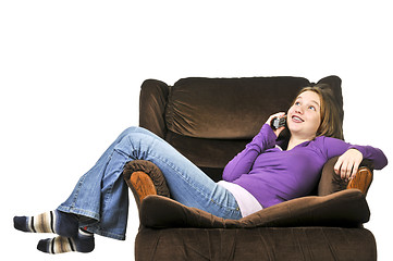 Image showing Teenage girl talking on a phone