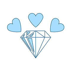 Image showing Diamond With Hearts Icon