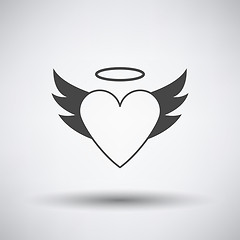 Image showing Valentine Heart With Wings And Halo Icon